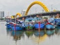 The Dragon Bridge is a bridge over the River HÃÂ n at Da Nang, Vietnam.The bridge was designed and built in the shape of a dragon